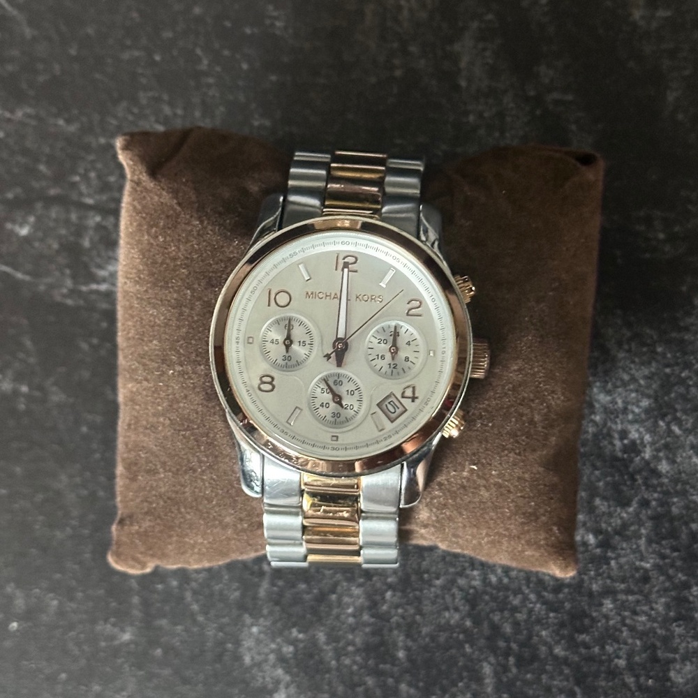 Michael Kors Runway Two-Tone Bracelet Watch EUC